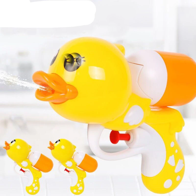 Summer Kids Little Yellow Duck Water Guns Toys Classic Outdoor Beach Water Pistol Blaster Water Guns Toys For Childrens Games