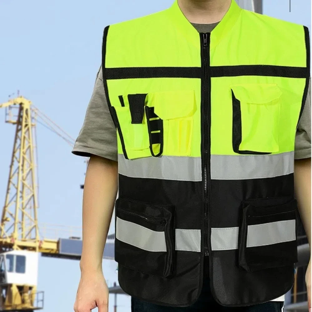 High Visibility Reflective Vest Warning with Pocket Construction Clothes One Size Security Outdoor Safety Clothing