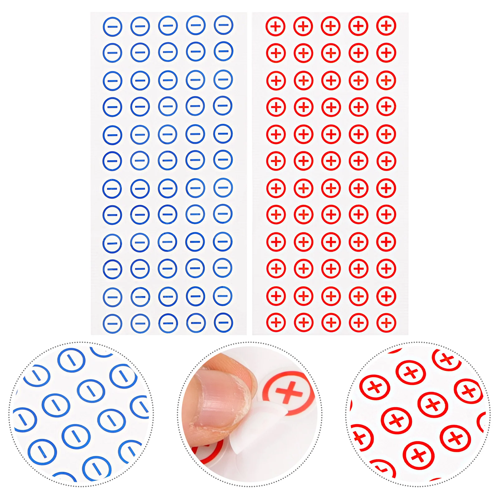 120 Pcs 12mm Red Positive Negative Power Polarity Marking Stickers Electrical Equipment Safety Warning Decals Easy Use