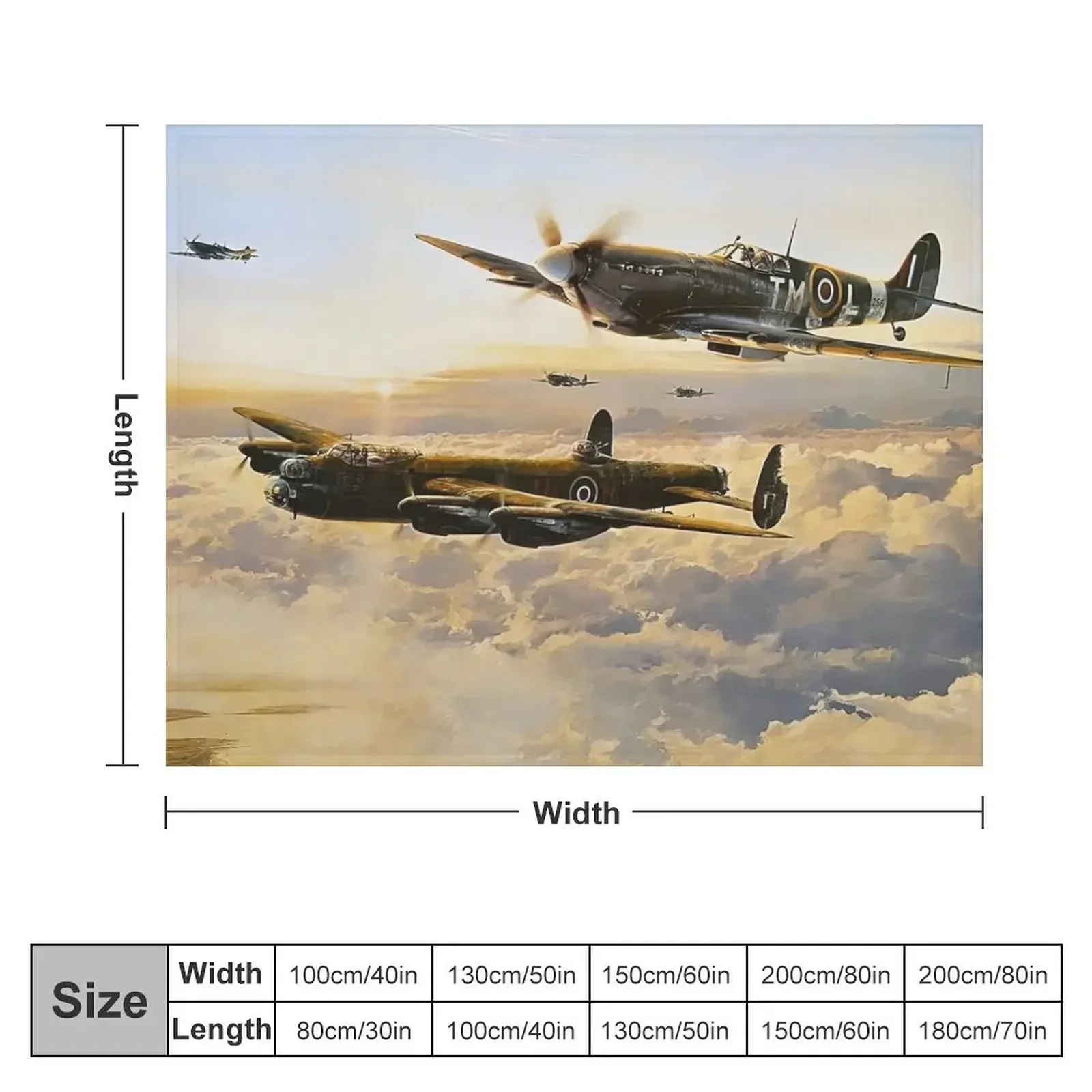 Spitfire Lancaster Escort Throw Blanket Decorative Sofa blankets and throws Loose Sofa Blankets