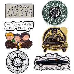 Supernatural Enamel Pin TV Inspiration Badges on Backpack Brooches Lapel Pin Clothing Jewelry Cosplay Accessories Fans Gifts Toy
