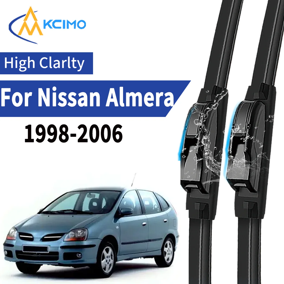 

2pcs Car Front Wiper Blades For Nissan Almera Tino 98-06 Windscreen Windshield Wipers Silent Rubber Auto Accessories Replacement