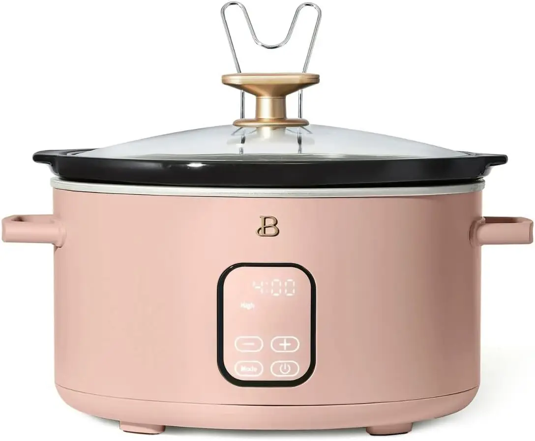Beautiful 6 Qt Programmable Slow Cooker – Effortless Meals, Stunning Design (Rose)