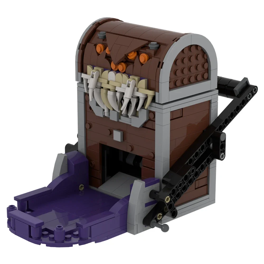 Gobricks MOC imitujące skrzynie wieża kości Model klocki gra zręcznościowa skrzynia skarbów potwór cegły zabawki dla dzieci prezent