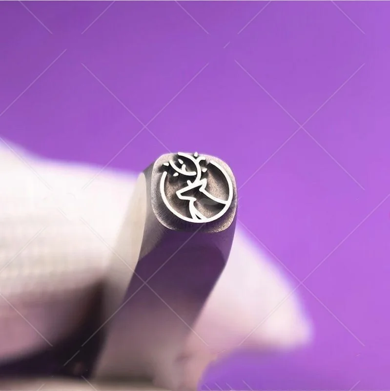 Jewelry Stamps, Reindeer-Patterned Steel Stamps, Gold and Silver Bracelet and Ring Chiseling Molds, Gold-Beating Tools
