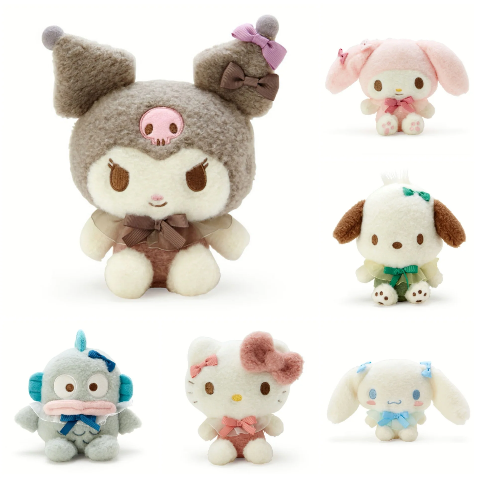 Japanese Sanrio Kuromi My Melody Cinnamoroll Pochacco Pudding Dog Cartoon Kawaii Anime Figure Heals Soft Doll Kid Girl  Toy Gift