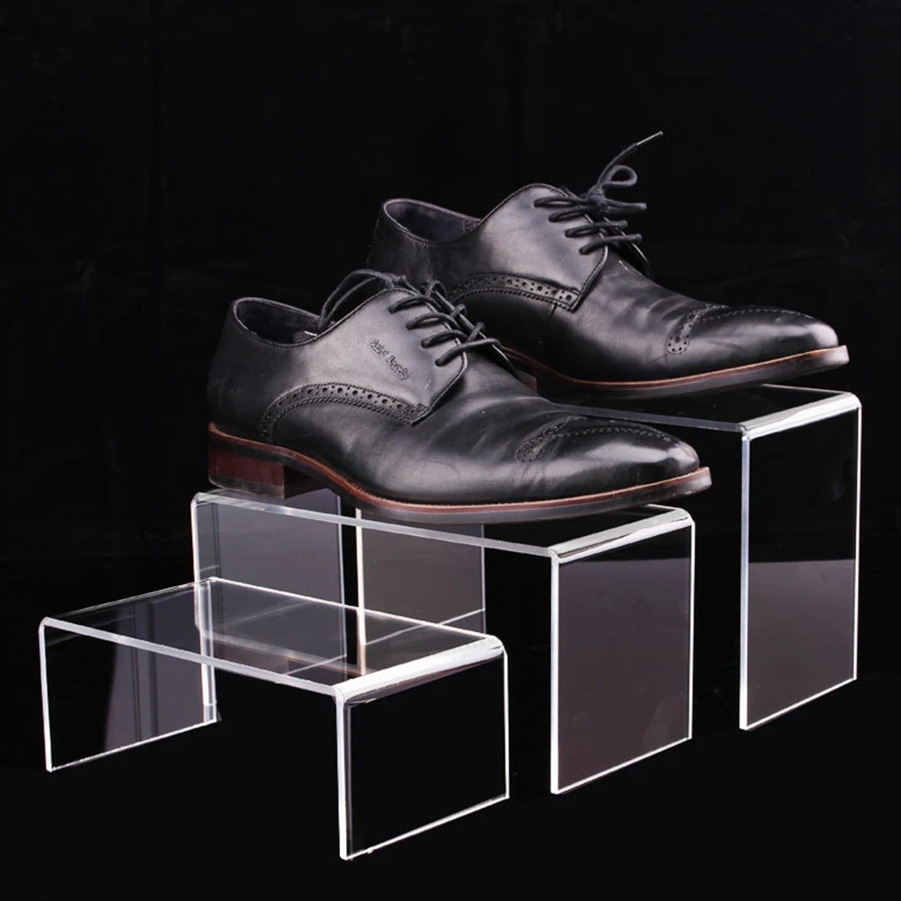 

3 PCS Laptop Stand Shoe Rack Display Shelves Jewelry Acrylic Risers Storage for