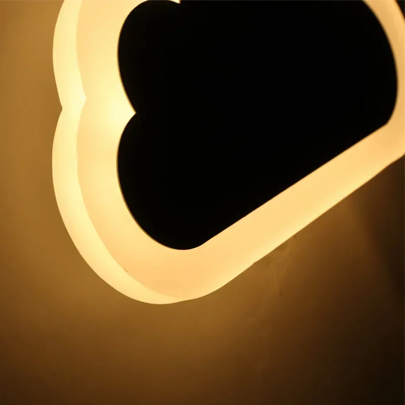 Children Cloud Modern Wall Lamp Led Bedroom Bedside Sconce Acrylic Lampshade White Painting Iron Home Indoor Lighting 110-220V