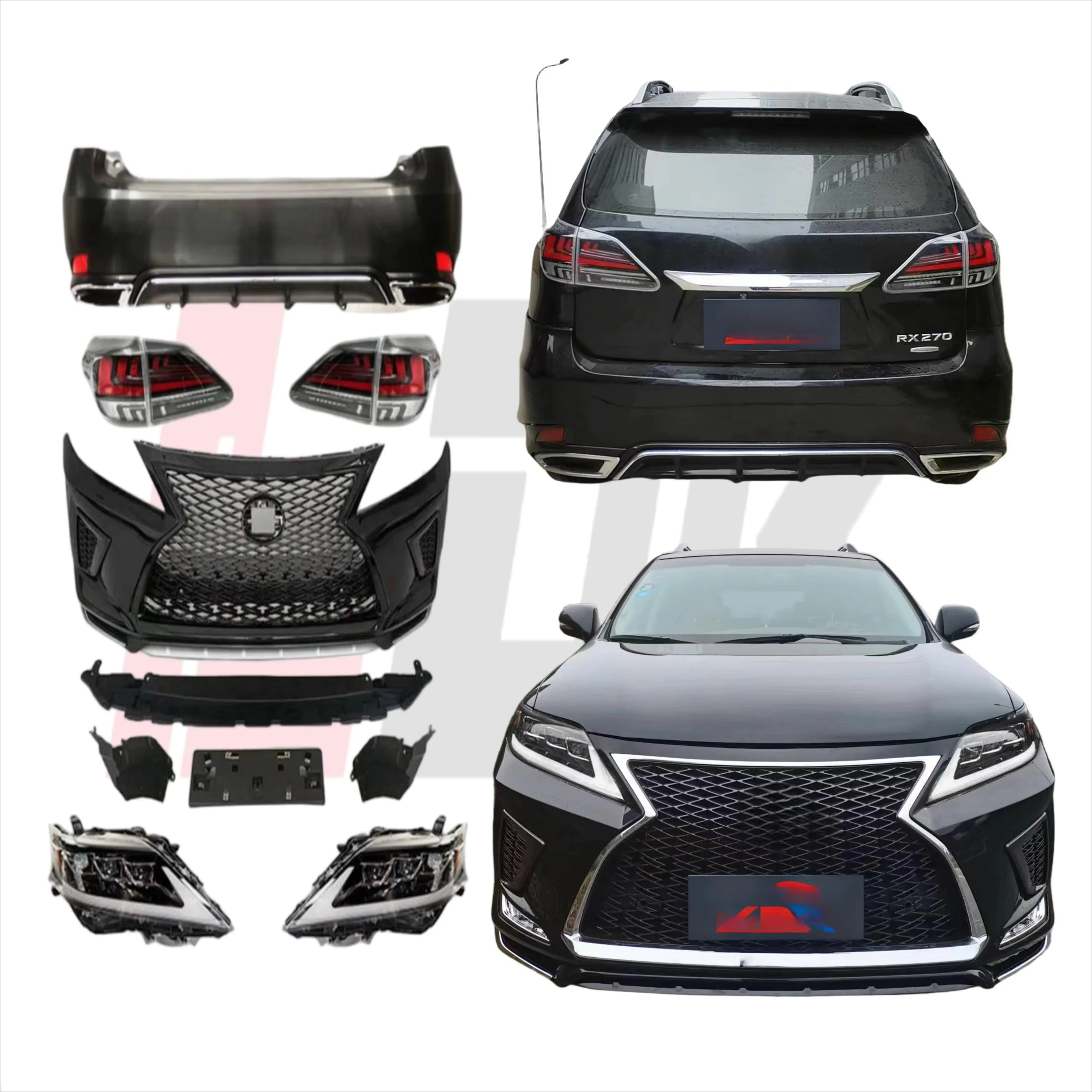 

Комплект кузова для RX350 2009-2015, обновление до спортивной модели F 2021, с передним и задним бампером в сборе с решеткой, фара, задний фонарь