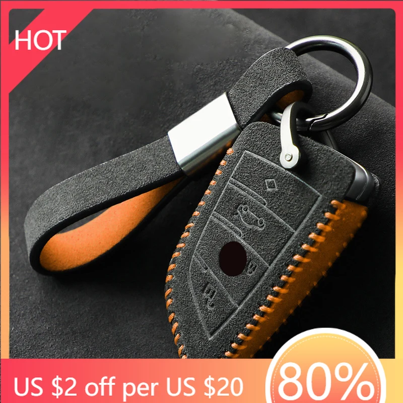 

Стайлинговые молдинги, роскошный замшевый кожаный чехол для дистанционного ключа автомобиля, чехол для BMW X1 X3 X5 X6 X7 F20 F15 F16 F48 G20 G30 Auto Keybag Prot