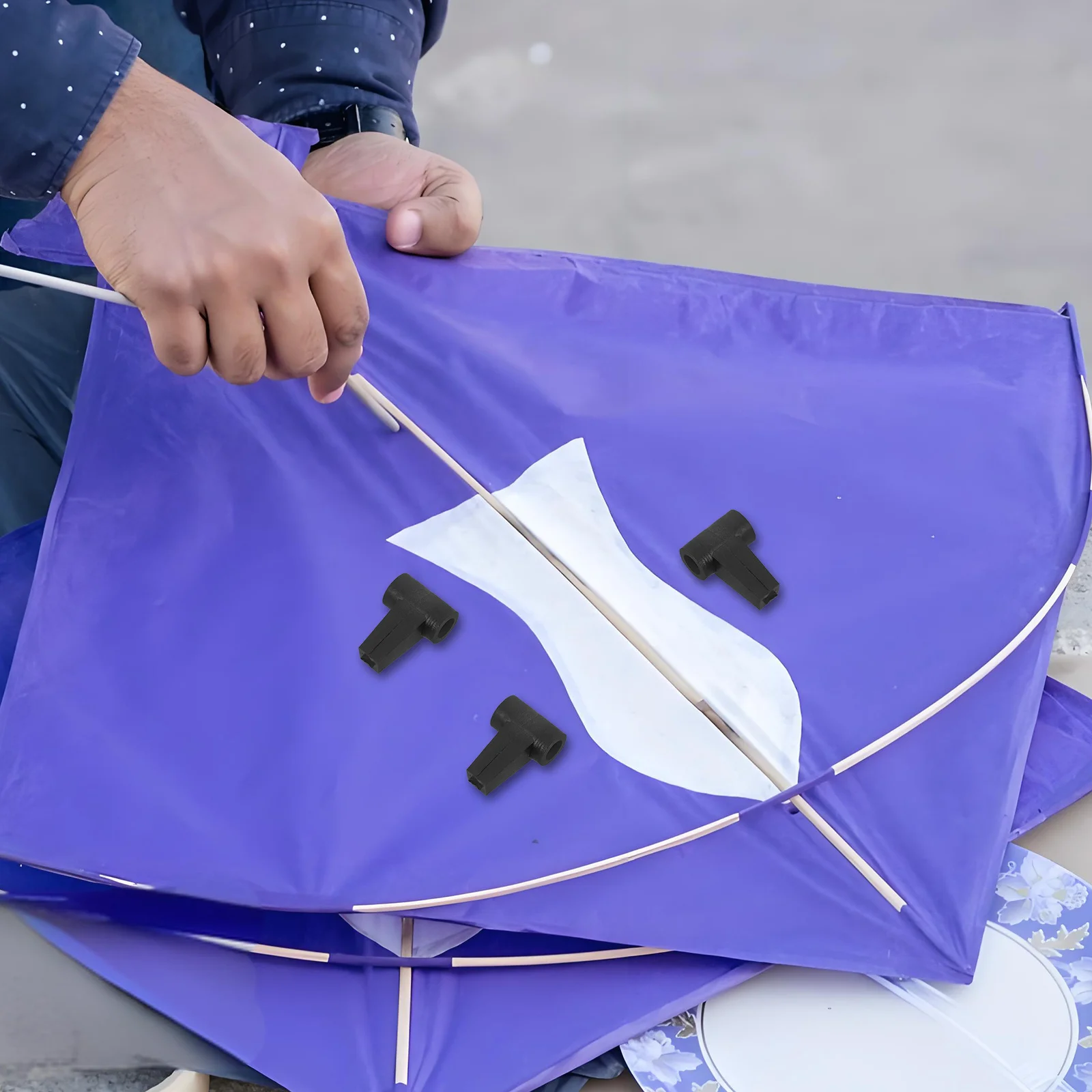 6 pièces bricolage cadre en plastique cerf-volant connecteur pièces cadres accessoires pour bâton fournitures bâtons