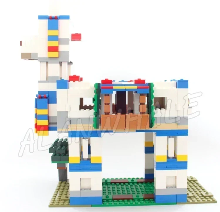 1252pcs The Giant Llama Village Farm House Herder Knight Animal 88001 Building Block Toys Compatible With Model