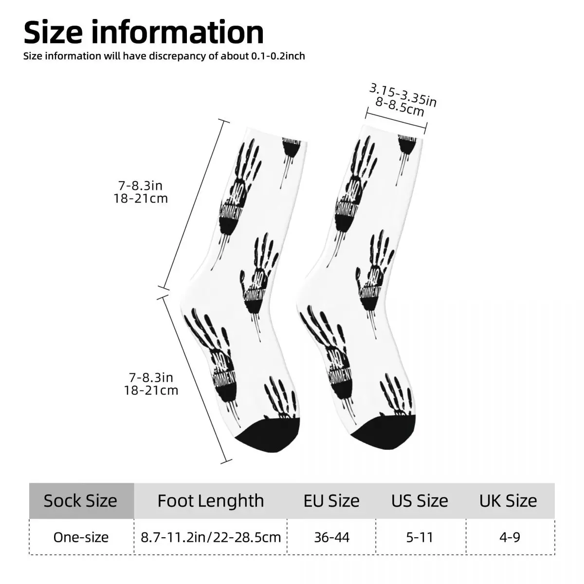 No Comment Graffiti Socks Male Mens Women Autumn Stockings Hip Hop image 5