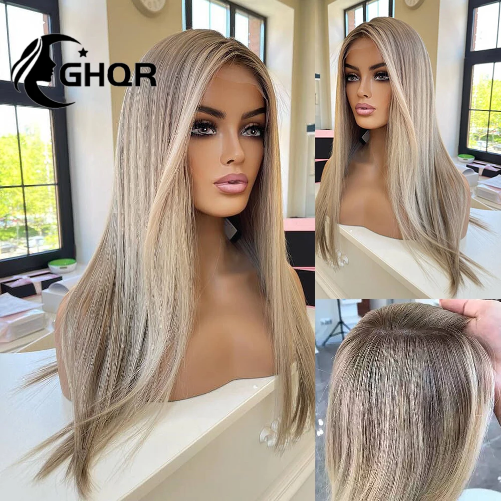 Highlight Lace Frontal Wig Human Hair 613 blonde colored Straight brown blonde Brazilian Hair Wigs For Women Hd Transparen lace