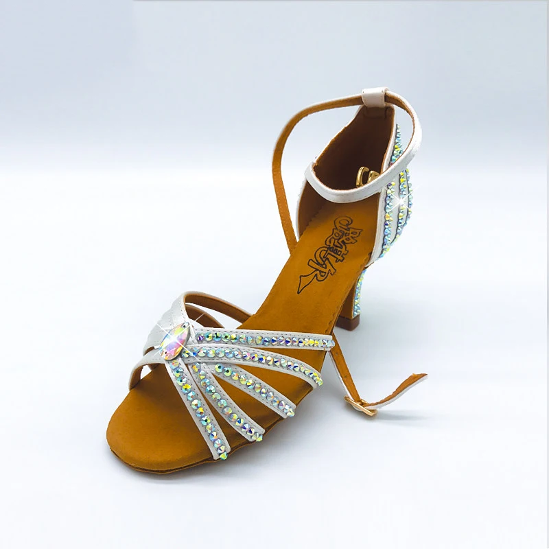 Latin Dance Erwachsene Kinder High-End Blattförmige Schwarz Pool Samba Cha Tango Weibliche Professionelle Tanzschuhe