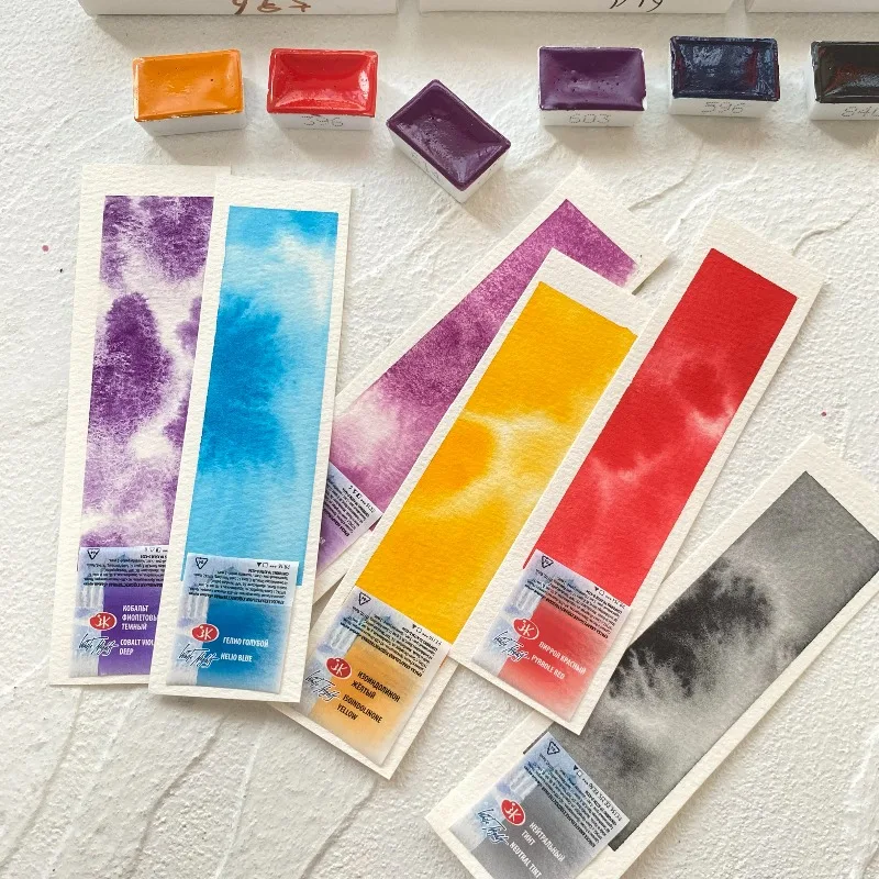 2025 White Nights 2.5ML Artist Grade Solid Watercolor Paint Art Students Outdoor Sketching Single Block Watercolor Supplement