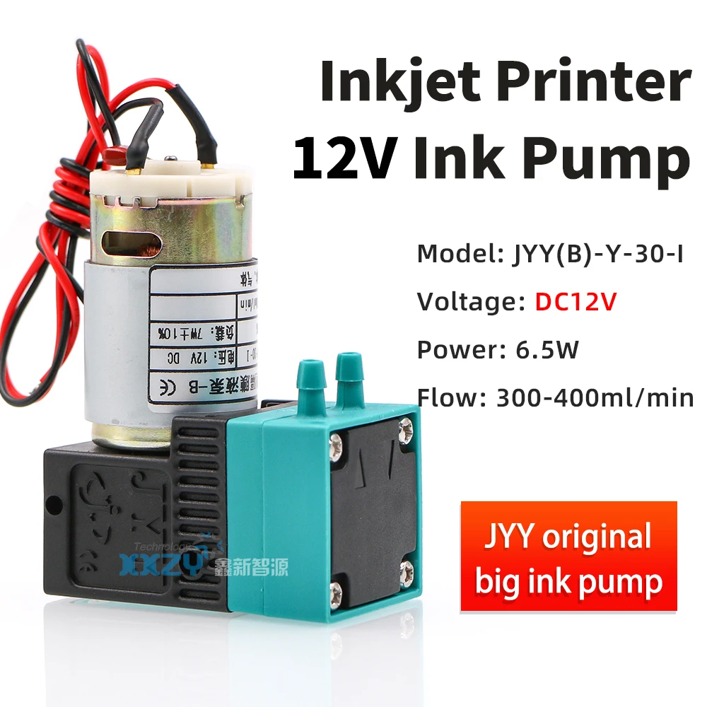 JYY Original 12V DC Micro Diaphragm Pump 6.5W 300-400ML/min Big Ink Liquid Pump for Inkjet Printer Spare Parts