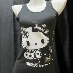 Sanrio Original Hello Kitty Y2k Tops Tank Top Women Y2k Accessories Women Clothing Cute White Crop Tee Korean Fashion Clothing