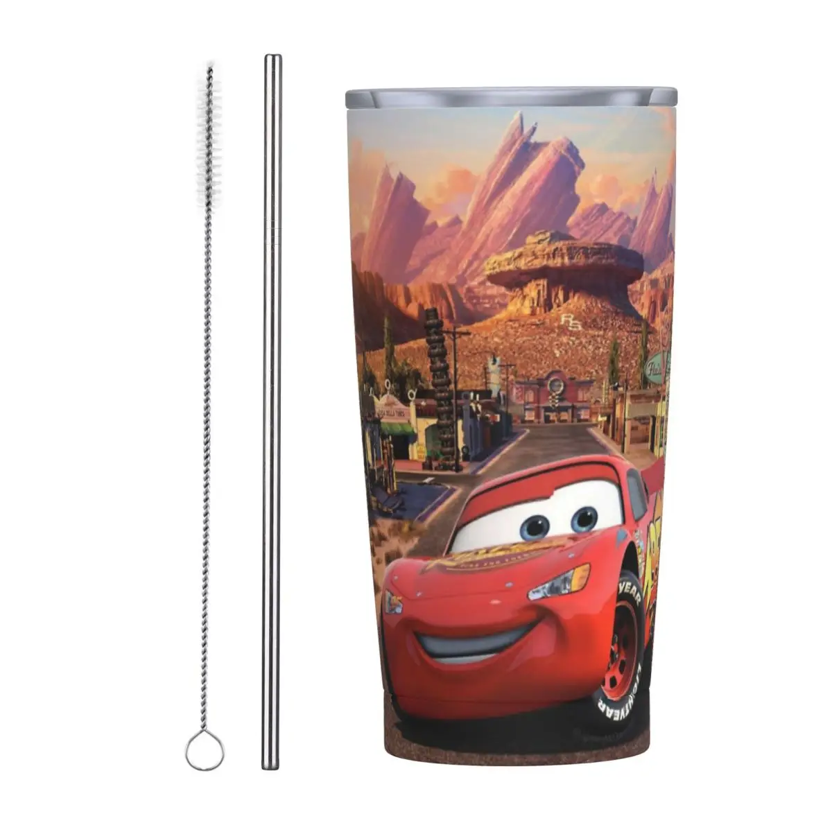 Sally I'm Lightning Cars Tumbler Vacuum Insulated Mcqueen Coffee Cups with Lid Straw Travel Outdoor Mug Hot Cold Drink 20oz