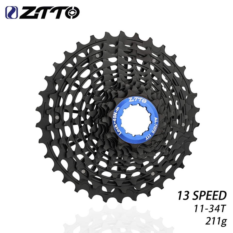 ZTTO Ultralight Road 13 Speed 11-34T Cassette Black Sprocket Light