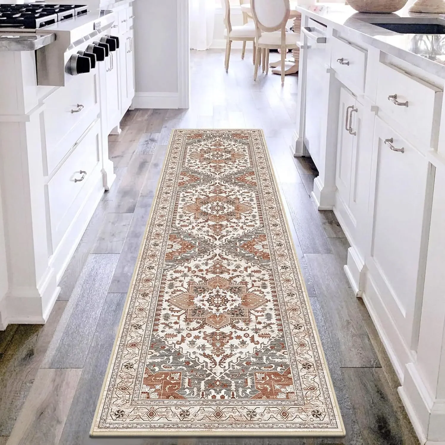 Persian Style Living Room Hall Carpet Long Hallway Corridor Rugs Non-slip Stairs Decor Runner Rug Kitchen Mat