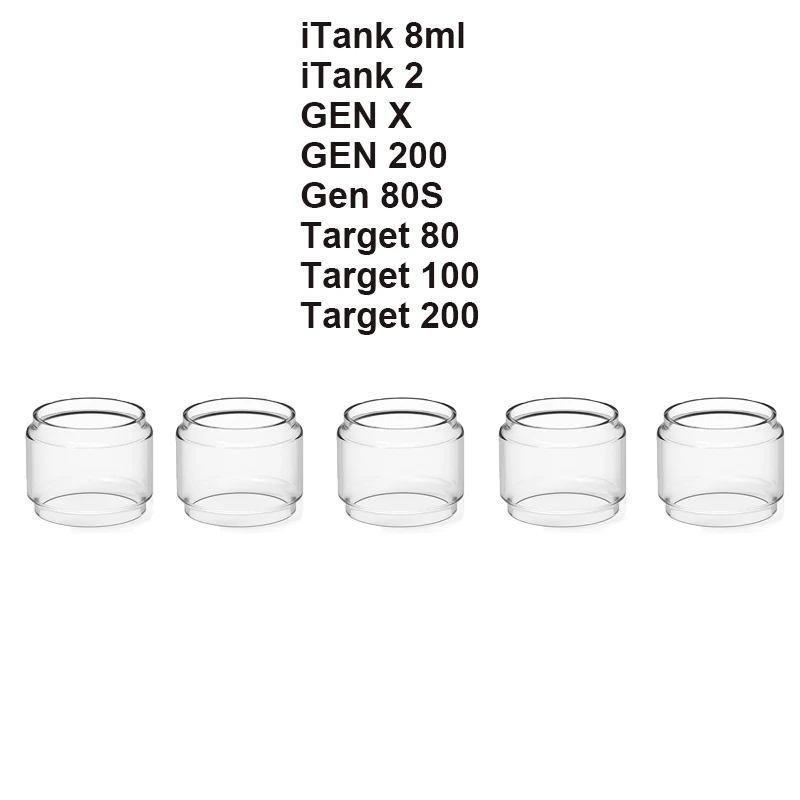 

5 Pieces Glass Tank for iTank 8ml iTank 2 GEN X GEN 200 Gen 80S Target 80 100 Target 200 Tank Cover Mini Glass Cup Container