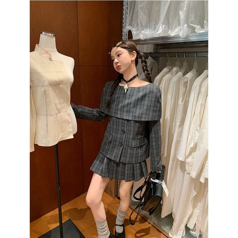 

Deeptown Vintage Plaid Skirt Women Preppy Style Sweet Pleated Mini Skirt Korean Fashion Retro Japanese Harajuku Short Skirts