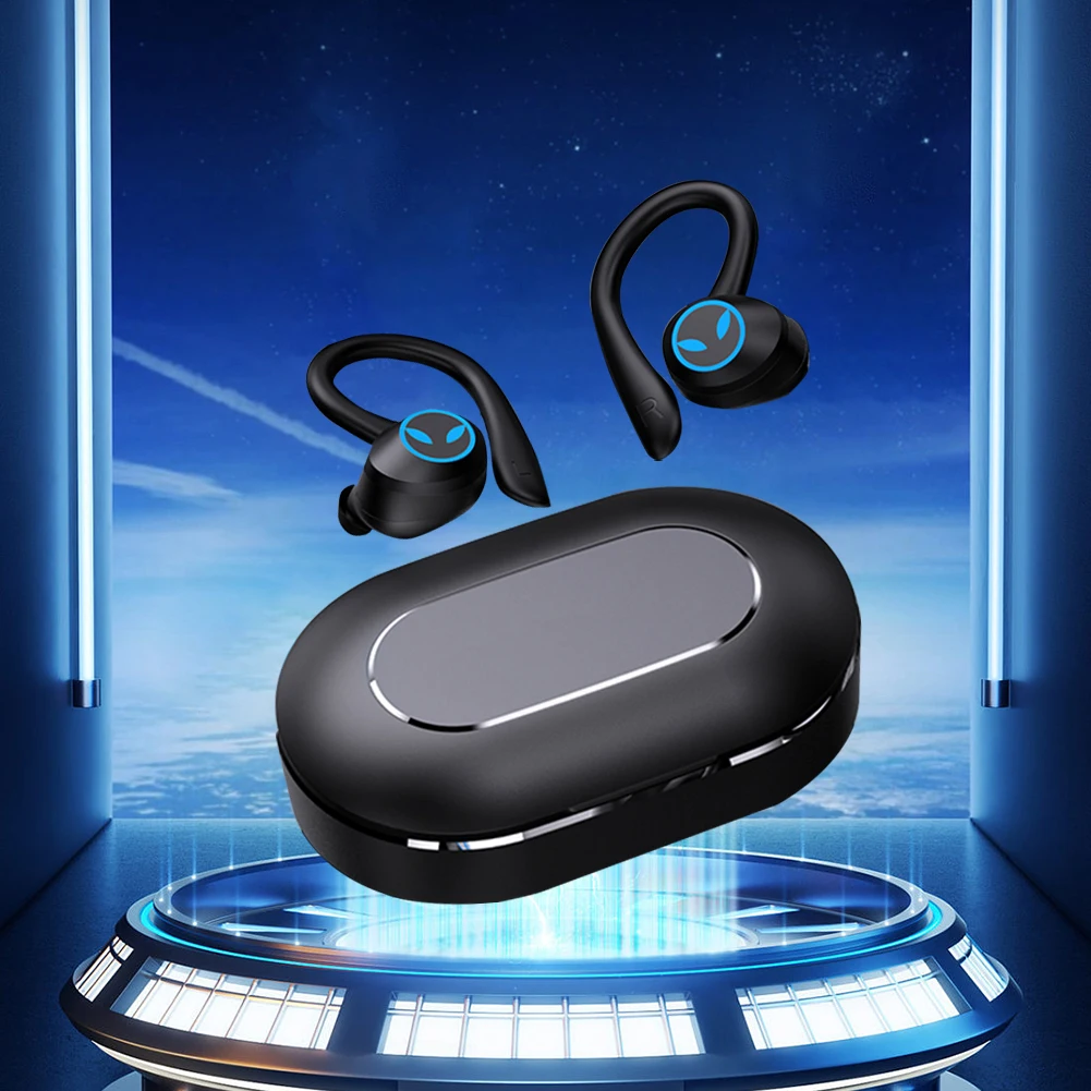 Sports Earphone Bluetooth-Compatible 5.1 Waterproof HiFi Stereo Bass Earphone with Microphone Handsfree Headset for Smart Phones