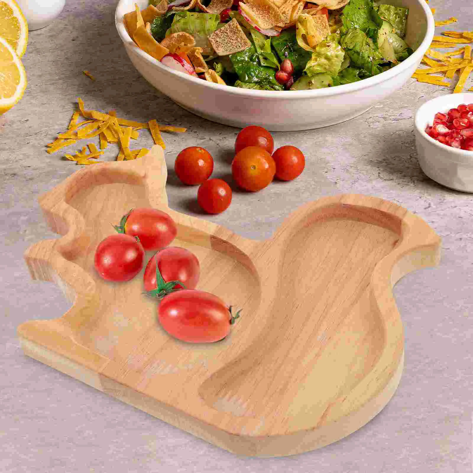 Squirrel Shaped Tray Cake Multi-function Dessert Decorative Bread Food Wooden Plate Platters Delicatessen Serving