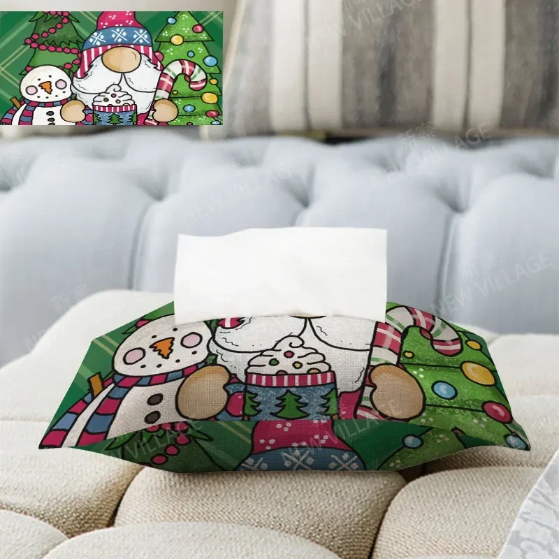 Household Christmas peripheral fabric tissues box car tissue holder tissue cover box textile storage tissue bag dispenser