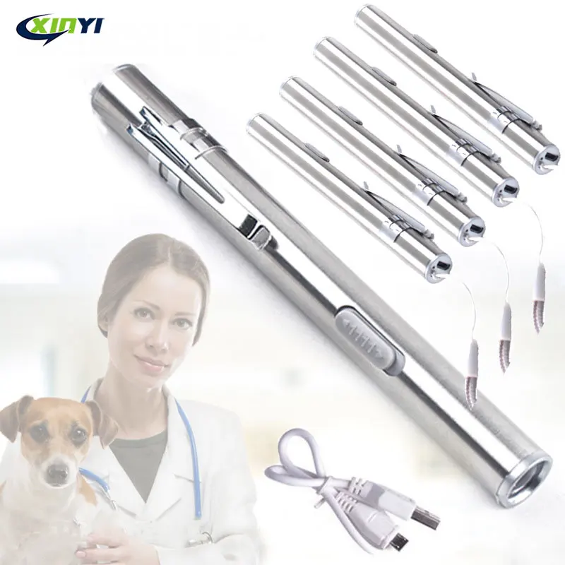 5PCS Aluminium Alloy Waterproof USB Chargeable LED Flashlight Powerful Rechargeable Torch Keychain Pen Flashlight For doctors