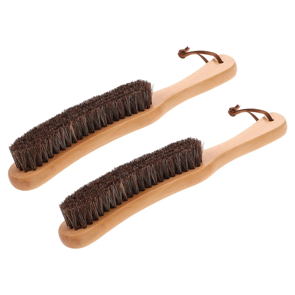 2 Pcs Dusting Horsehair Brush Sweater Felt Hat Sand Cleaning Scrub Portable Kitchen Dirt Wooden Soft Clothes Small