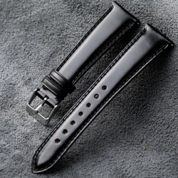 S/M Japanese Horse Hip Leather Strap, 18 19 20 22MM High-end Genuine Leather Strap, Vintage Quick Release Black Soft Bracelet