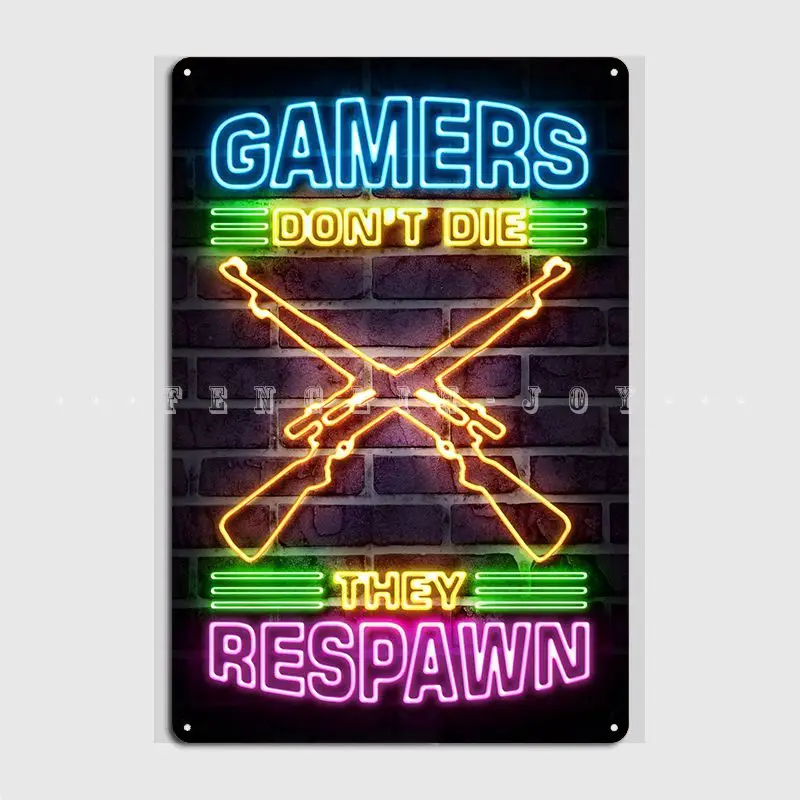 Gamers Dont Die Kar 98 Metal Plaque Poster Cinema Living Room Cave Pub Customize Plaques Tin Sign Posters