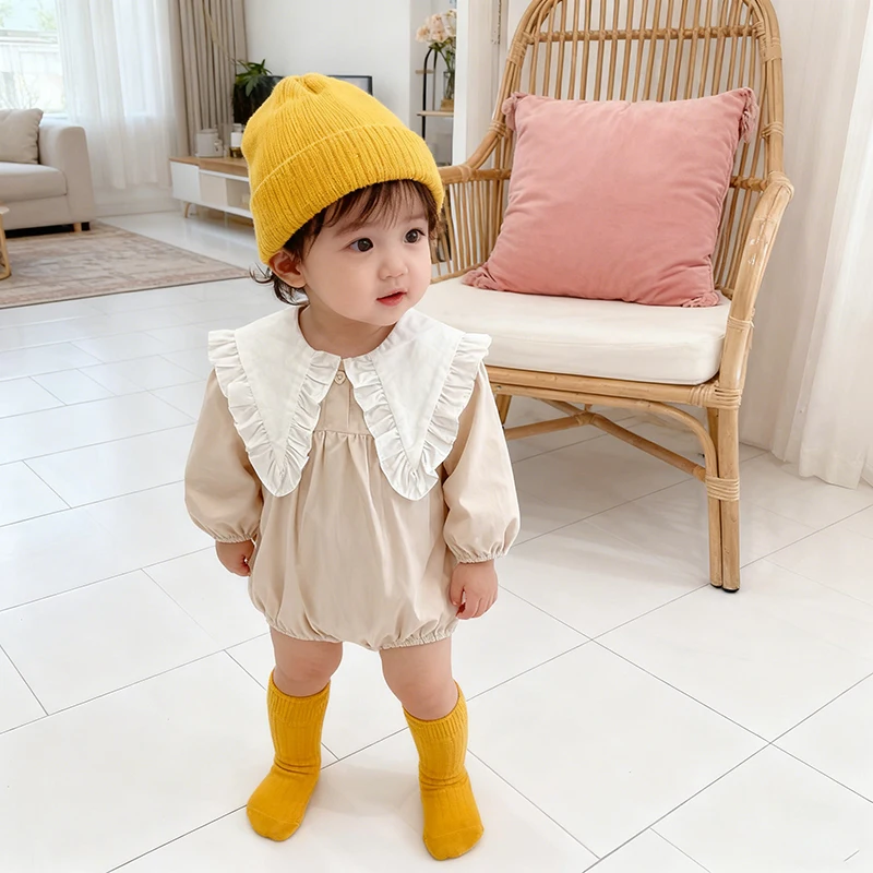 2026 ربيع جديد 0-24 متر طفلة ارتداءها ملابس بأكمام طويلة طفلة الأطفال ارتداءها القطن الكرز طباعة حفلة طفل ارتداءها