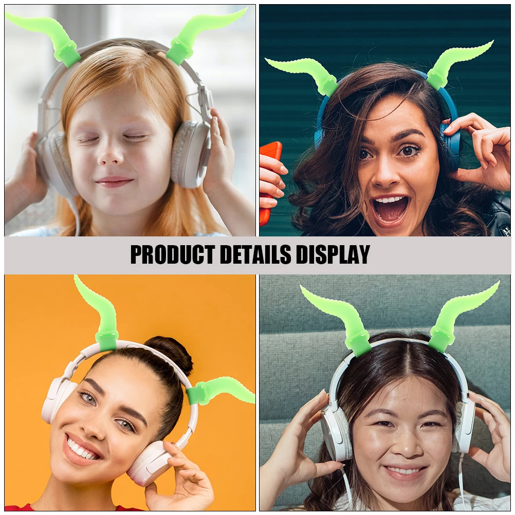 

1 Pair Cool Gaming Accessories Attachment Party Horns Halloween Cosplay Headset Horns Wired Headset Decor Gaming Cool