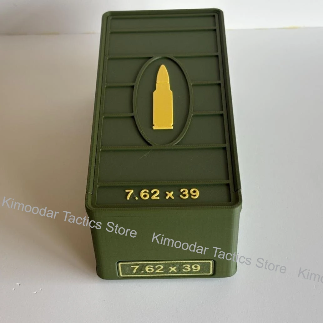 Fotografia 6: Caixa de armazenamento de bala 7.62 com impressão 3D, coleção de presente de mesa para entusiastas, apenas uma caixa vazia