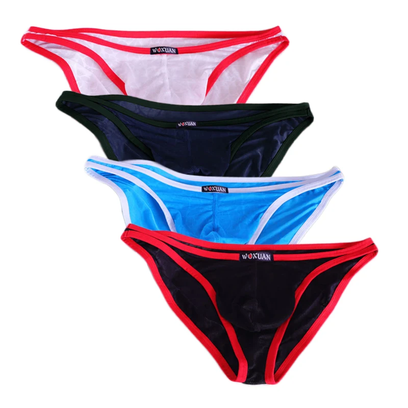 

Мужские трусы-брифы (4 шт.): кружевные, дышащие, прозрачные, эластичные, мягкие, сексуальные, нижнее белье для мужчин