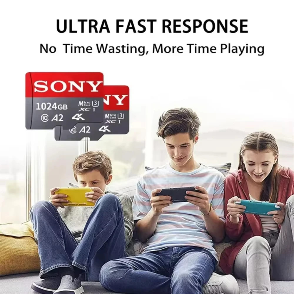 بطاقة Sony V60 عالية السرعة Micro SD (1 تيرابايت، 512 جيجابايت، 256 جيجابايت، 128 جيجابايت) متوافقة مع Kinect، Xbox 360، Xbox One، Xbox Games، Nintendo