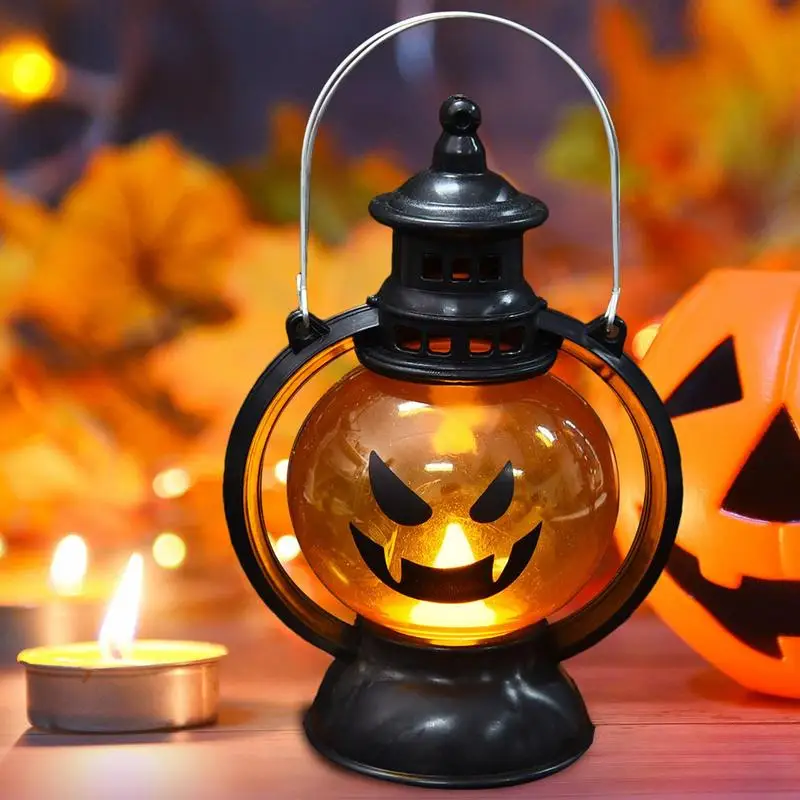 Lampa LED na Halloween Dynia Przenośna lampa Świeca Vintage Mała lampa naftowa Festiwal duchów Dekoracja domu Horror Rekwizyty Światło kucyka