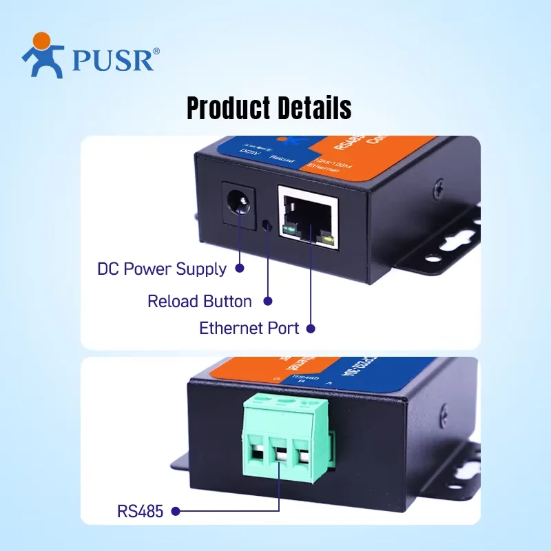 محولات PUSR RS485 التسلسلية إلى rj45 إيثرنت rs485 إلى خادم TCP/IP Modbus RTU إلى بوابة TCP USR-TCP232-304 #4