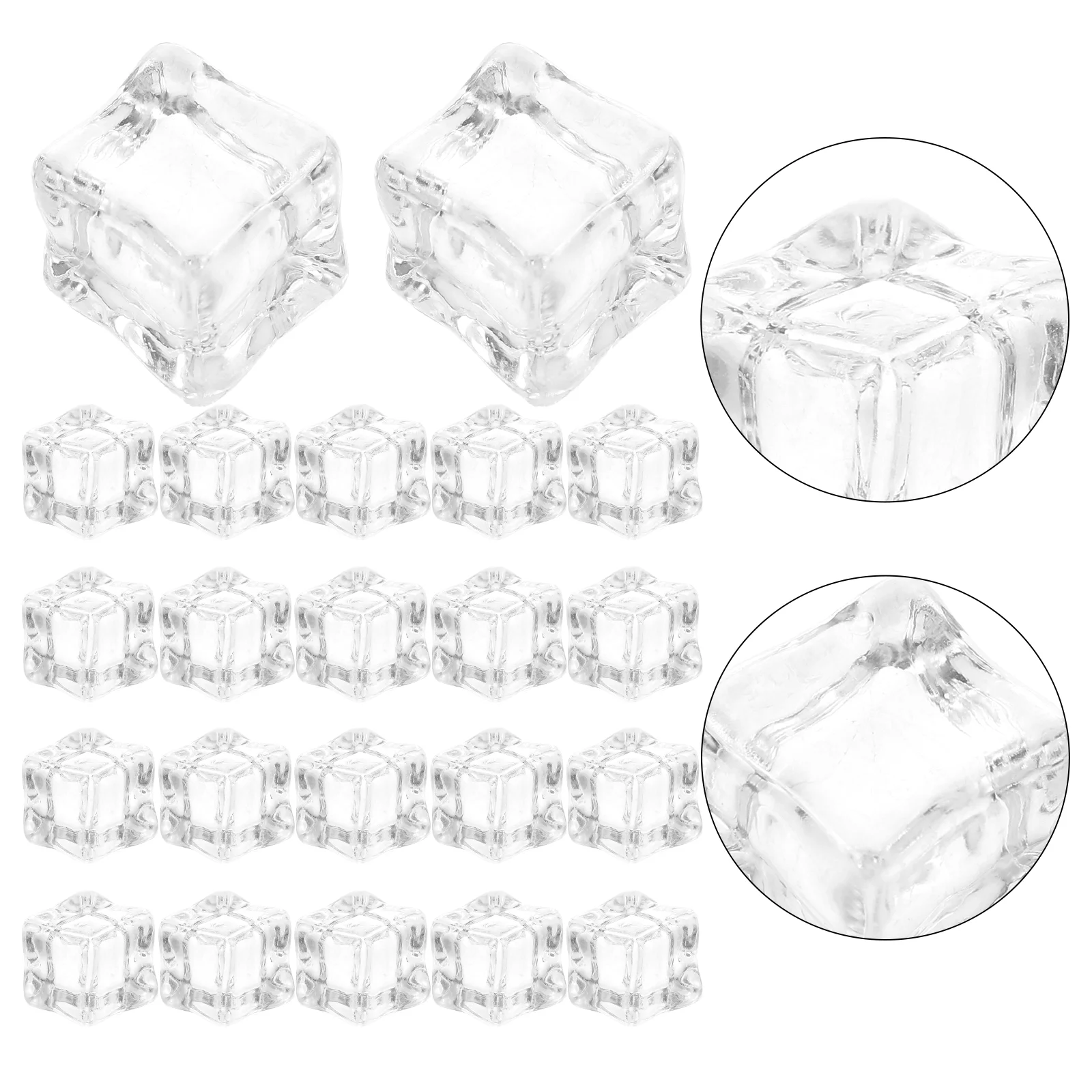 

100 Pcs Simulated Ice Photography Props Fake Block Artificial Diamonds Mini Crystals Cubes Acrylic Vase Filler