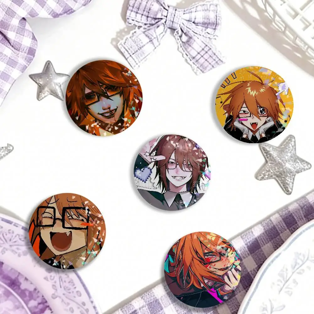 Anime R-ranfren Randal Ivory Laser Badge Creative Brooches Backpack Accessories Make Great Gifts For Friends Children
