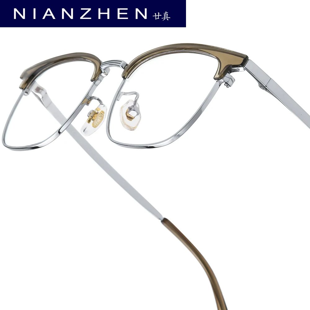 

NIANZHEN TR90 Alloy Eyeglasses Frame Men Square Brand Design Glasses Women Vintage Ultralight-Weight Eyewear Spectacles 278