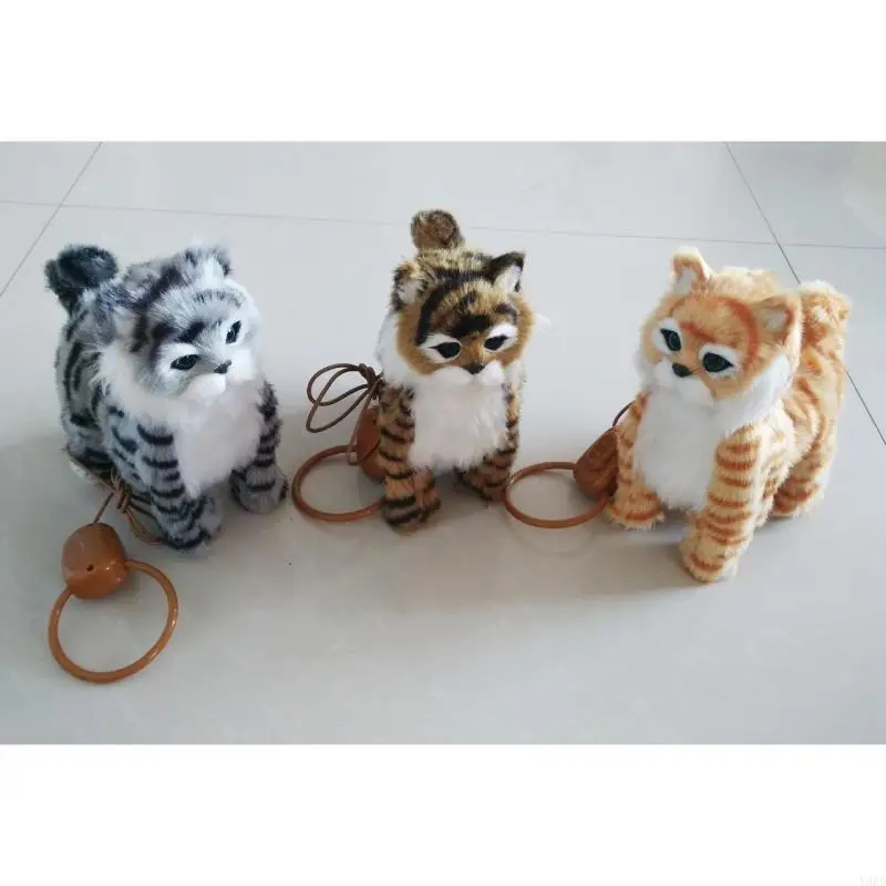 Y88D Simulation Stuffed Animal for Cat Can Make Sound Lovely Robot for Doll for Kids Halloween Gift with Battery Contro