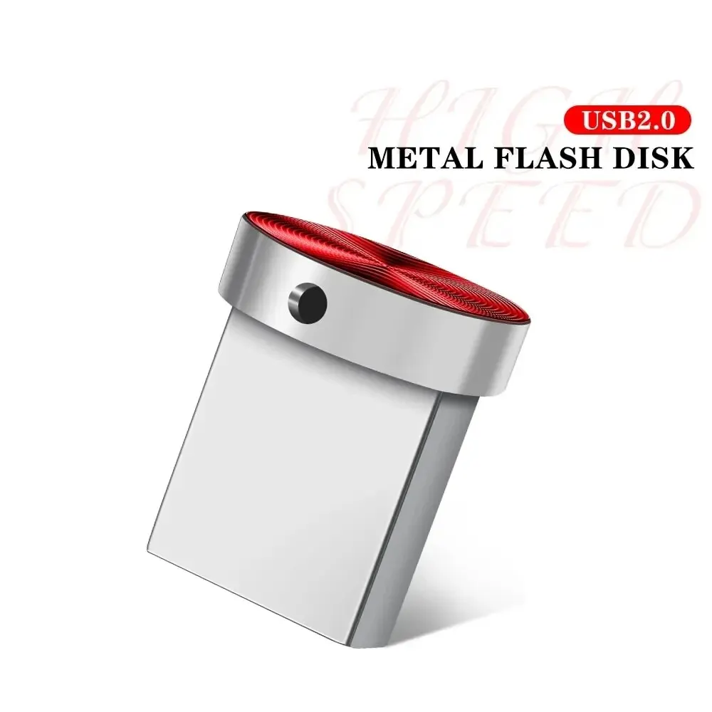 Mini Metal Button USB Flash Drives 64GB Blue Memory Stick Red External Storage Creative Gift Pen Drive Silver Pendrive