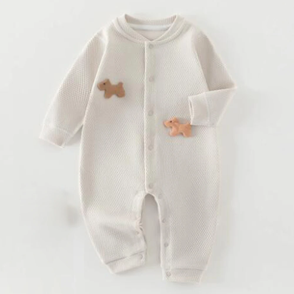 Baby Jumpsuit Cotton Solid Color Spring Baby Girl Romper Long Sleeve First Birthday Baby Clothes For Boys Girls