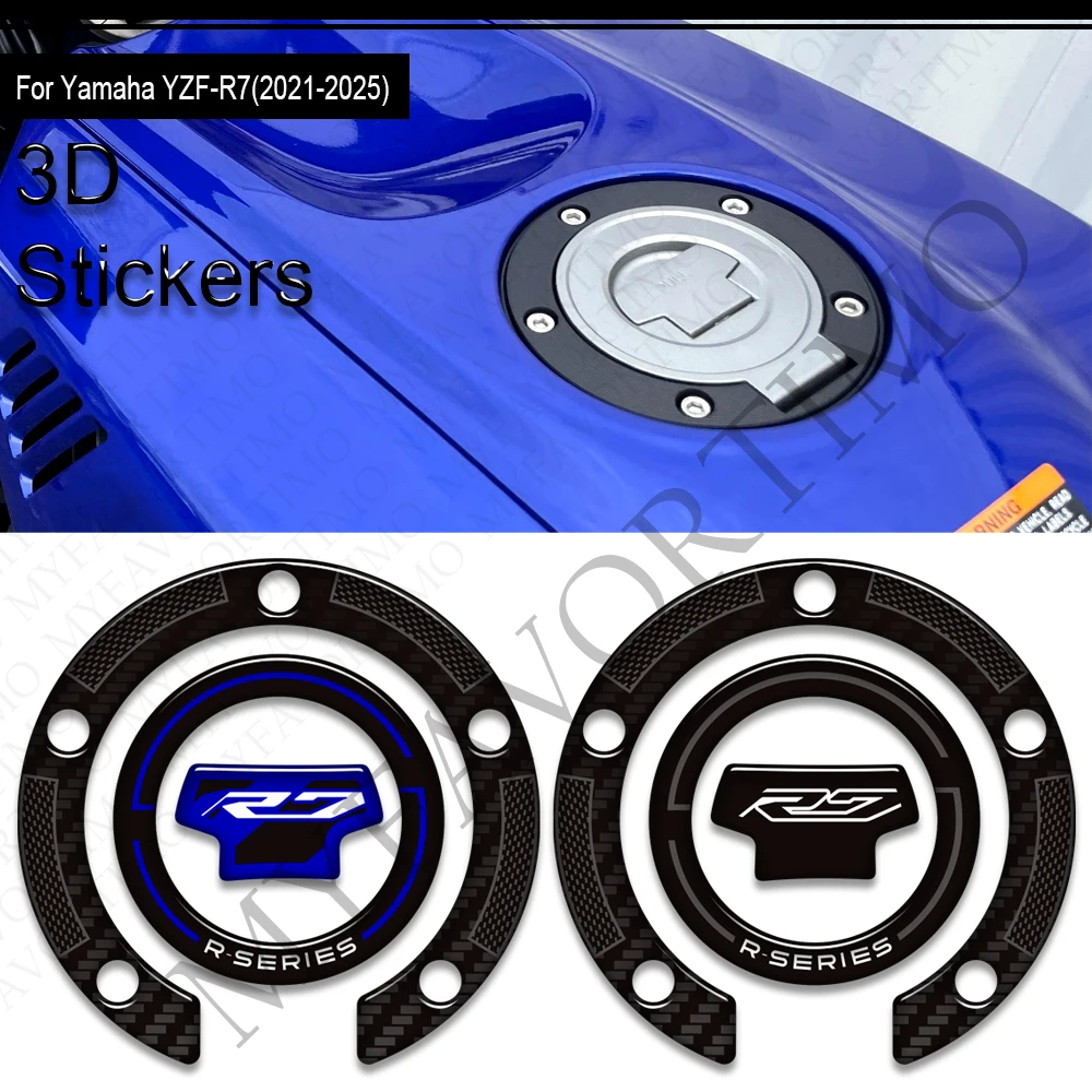 For Yamaha YZF-R7 YZFR7 YZF R7 2021 - 2025 Motorcycle Tank Pad TankPad Cap Grips Gas Fuel Kit Knee Stickers Decals Protection