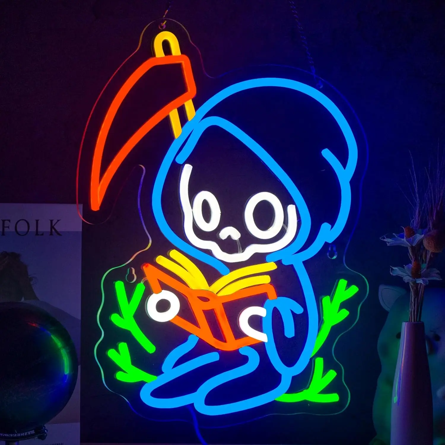 

Ghost Reads Book Neon Sign USB Led Light for Classroom Bookstore Library Museum Study Room Bedroom Decoration personnalisé Gift