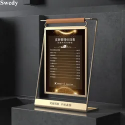 금속 미용실 스킨 사인 거치대 테이블 네일 가격 목록, 거치대 디스플레이 스탠드, 웨딩 사진 메뉴, 종이 프레임, 8 인치, 225x175mm